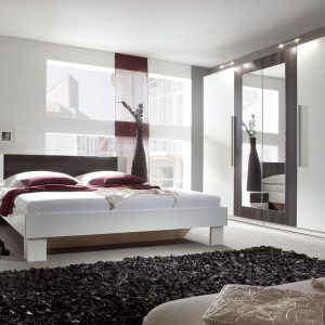 Complete slaapkamer VERO 160x200 cm grijze wit/carbon