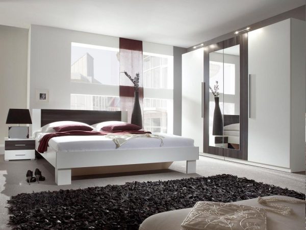 Complete slaapkamer VERO 160x200 cm grijze wit/carbon